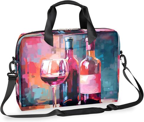 Laptop Bag Oil Painting Red Wine Bottles Laptop Case Sleeve Messenger Bags with Shoulder Strap Briefcase for Laptop 13 14 14.5 15.6 16 in in Saudi Arabia