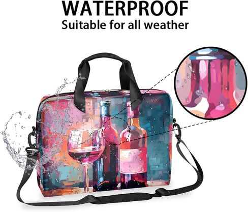Laptop Bag Oil Painting Red Wine Bottles Laptop Case Sleeve Messenger Bags with Shoulder Strap Briefcase for Laptop 13 14 14.5 15.6 16 in in Saudi Arabia