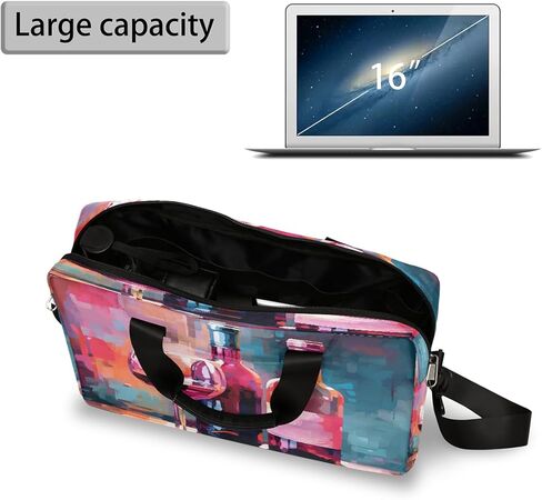 Laptop Bag Oil Painting Red Wine Bottles Laptop Case Sleeve Messenger Bags with Shoulder Strap Briefcase for Laptop 13 14 14.5 15.6 16 in in Saudi Arabia