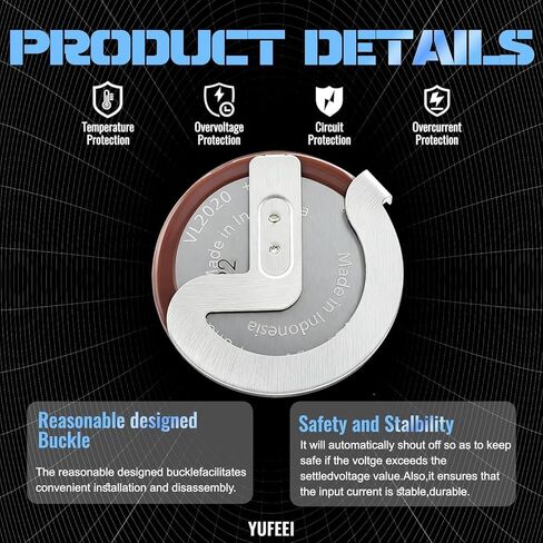 1Pack VL2020 for BMW Key Battery, Rechargeable 3 V Battery for BMW Keyless Remote Control (3V 20MM 105 Degree Leg) in Saudi Arabia