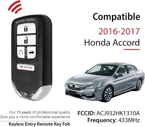 2 بديل بدون مفتاح لعام 2016 2017 هوندا أكورد مفتاح فوب التحكم عن بعد ACJ932HK1310A 5 أزرار 433 ميجا هرتز in Kuwait