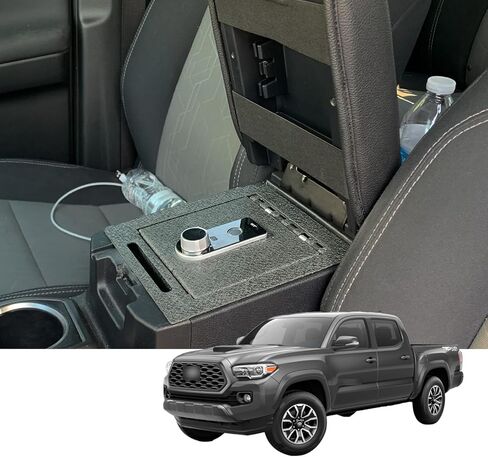 Center Console Gun Safe - Console Gun Vault Compatible with Toyota Tacoma, Fingerprint Lock with Backup Key. in Saudi Arabia