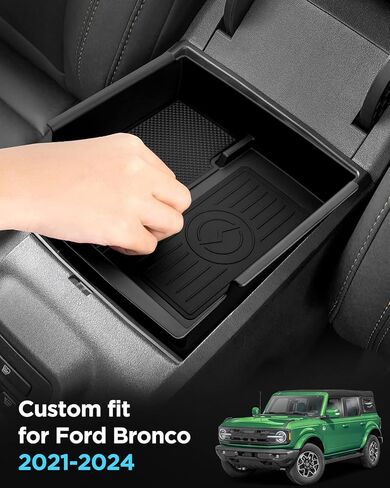 Wireless Charger/Center Console Organizer Tray for Ford Bronco 2021-2024, Car Accessories Wireless Phone Charging Pad for Ford Bronco 2021 2022 2023 2024, Not for 2025 Models in Saudi Arabia