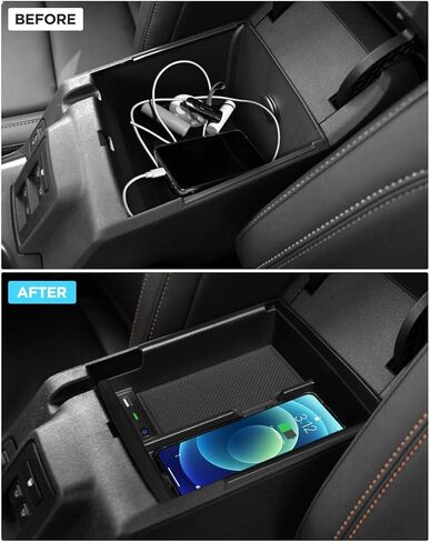 Wireless Charger/Center Console Organizer Tray for Ford Bronco 2021-2024, Car Accessories Wireless Phone Charging Pad for Ford Bronco 2021 2022 2023 2024, Not for 2025 Models in Saudi Arabia