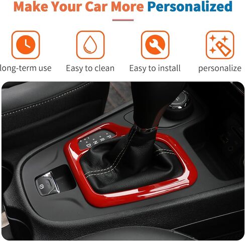 JeCar 9pcs Set Red Interior Trim Kit for 2014-2018 Jeep Cherokee Interior Accessories in Kuwait