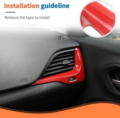 JeCar 9pcs Set Red Interior Trim Kit for 2014-2018 Jeep Cherokee Interior Accessories in Kuwait