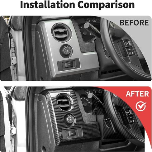 JWWY طقم الكسوة الداخلية من ألياف الكربون لـ 2009-2014 Ford F150 Raptor وحدة التحكم المركزية لوحة القيادة لوحة الأدوات الملحقات الداخلية 7 قطعة in Kuwait