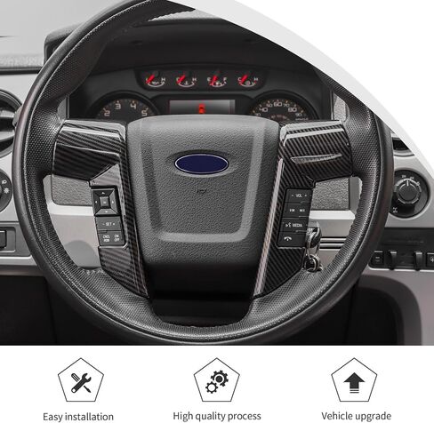 JWWY طقم الكسوة الداخلية من ألياف الكربون لـ 2009-2014 Ford F150 Raptor وحدة التحكم المركزية لوحة القيادة لوحة الأدوات الملحقات الداخلية 7 قطعة in Kuwait