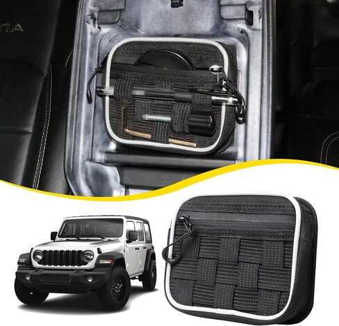 وحدة تخزين منظم لوحدة التحكم المركزية متوافقة مع 2017 2018 2019 2020 2021 Ford F150 ملحقات وحدة التحكم ومسند الذراع وحقيبة مخفية مع لوحة مولي حزام تكتيكي، برتقالي in Kuwait