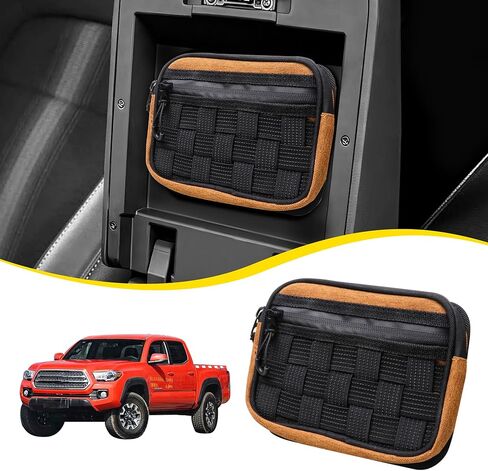 وحدة تخزين منظم لوحدة التحكم المركزية متوافقة مع 2017 2018 2019 2020 2021 Ford F150 ملحقات وحدة التحكم ومسند الذراع وحقيبة مخفية مع لوحة مولي حزام تكتيكي، برتقالي in Kuwait