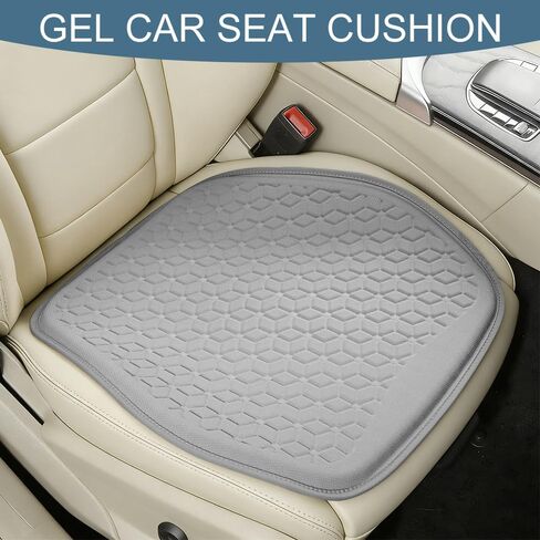 Gel Car Seat Cushion, Breathable & Non-Slip Car Seat Pads for Pressure Relief, Comfortable Cooling Car Interior Seat Mat Accessories Universal for Sedans, SUV, Truck (Grey) in Saudi Arabia