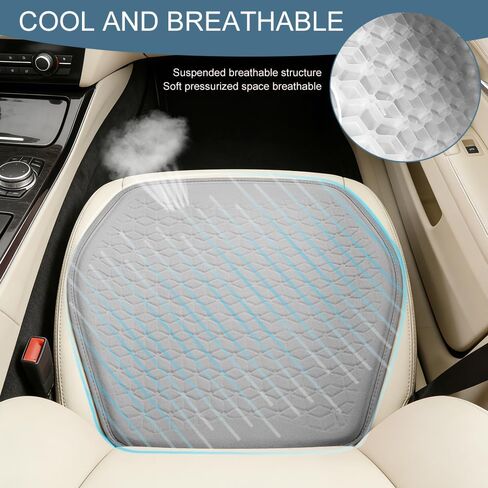Gel Car Seat Cushion, Breathable & Non-Slip Car Seat Pads for Pressure Relief, Comfortable Cooling Car Interior Seat Mat Accessories Universal for Sedans, SUV, Truck (Grey) in Saudi Arabia
