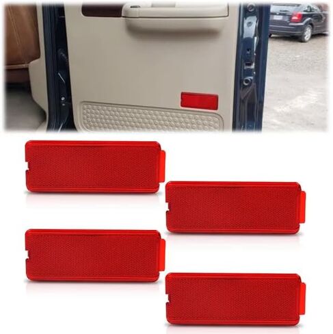 G-PLUS Interior Door Reflectors Red Reflector Light Cover 4PCS Fit For Ford F250 F350 F450 F550 Super Duty 1999-2007/Fit Ford Excursion 2000-2005 F81Z2523820AA F81Z-2523820-AA Front & Rear in Kuwait