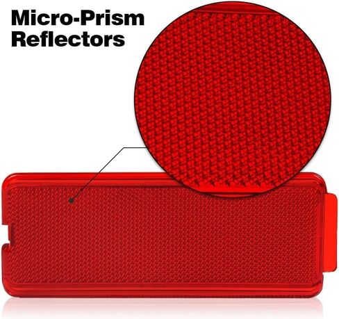 G-PLUS Interior Door Reflectors Red Reflector Light Cover 4PCS Fit For Ford F250 F350 F450 F550 Super Duty 1999-2007/Fit Ford Excursion 2000-2005 F81Z2523820AA F81Z-2523820-AA Front & Rear in Kuwait