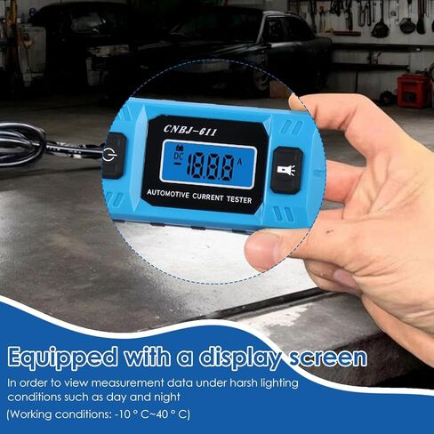 Automotive Circuit Fault Probe Tester, 20A 48V Current Tester with Test Pen, Led Display & Front Lighting, 0.01A~19.99A High-Precision Car Relay Fuse Blade Checker for Various Vehicles in Saudi Arabia