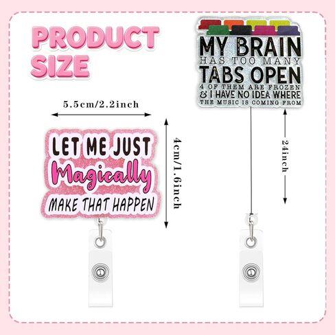 3Pcs Funny Cute Badge Reel Retractable Nurse Badge Holder with Alligator Clip Pink Nurse Doctor Gifts Accessories Fun Office Medical Stuff Essentials in Saudi Arabia