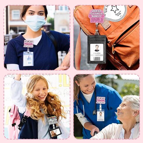 3Pcs Funny Cute Badge Reel Retractable Nurse Badge Holder with Alligator Clip Pink Nurse Doctor Gifts Accessories Fun Office Medical Stuff Essentials in Saudi Arabia