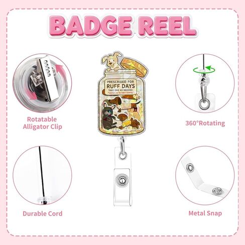 2Pcs Funny Nurse Badge Reel Cute Cat Dog Nursing Badge Reel Retractable Positive and Inspirational Id Card Holder with Clip for Rn Healthcare Doctor Nurse Dog Cat Lovers Gifts. in Saudi Arabia