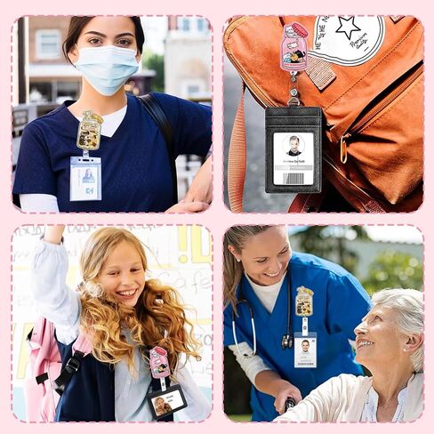 2Pcs Funny Nurse Badge Reel Cute Cat Dog Nursing Badge Reel Retractable Positive and Inspirational Id Card Holder with Clip for Rn Healthcare Doctor Nurse Dog Cat Lovers Gifts. in Saudi Arabia