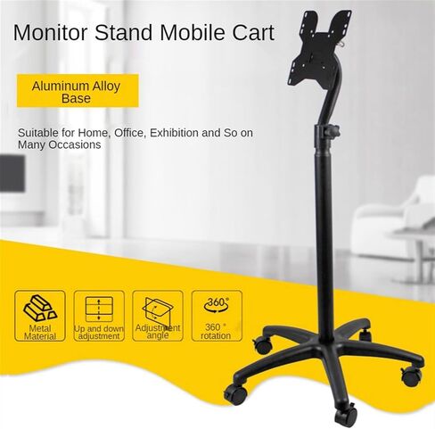 Monitor Desk Mount Monitor Stand Mobile Cart for 14"-32" Led LCD Screen, Height Adjustable Monitor Stand, Floor-Standing Single Monitor Stand, Hold Up to 44.0Lbs Computer in Saudi Arabia
