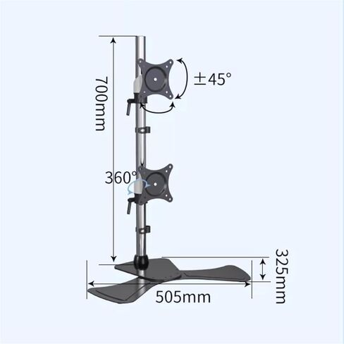 Monitor Desk Mount Dual Monitor Stand for Desk, Vertical Stack Screen Monitor Mount, Free Standing Dual Monitor Mount Fits 17-27" Screens Within 17.6 Lbs Computer Monitor in Saudi Arabia