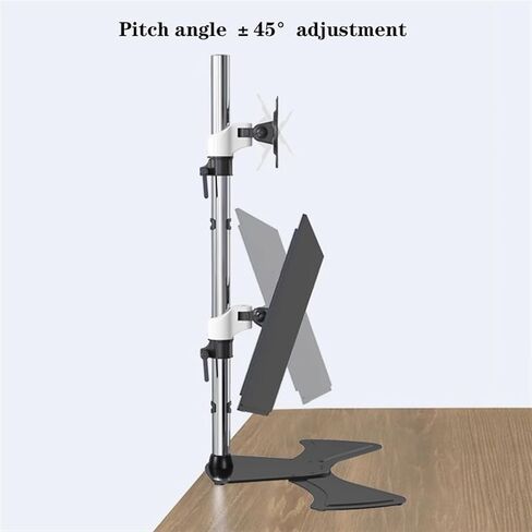 Monitor Desk Mount Dual Monitor Stand for Desk, Vertical Stack Screen Monitor Mount, Free Standing Dual Monitor Mount Fits 17-27" Screens Within 17.6 Lbs Computer Monitor in Saudi Arabia