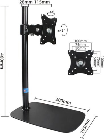 Single Monitor Stands Fits 14-32 Inch Screen, Monitor Mount with Height Adjustable, Swivel, Tilt, Rotation, Mount 100 X 100mm, 75 X 75mm in Kuwait