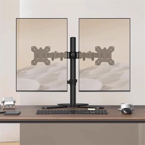 Monitor Desk Mount Dual Monitor Desk Stand, Freestanding Dual Monitor Stand Fits 2 Screens Up to 30 Inch, 26.4 Lbs, Steel Mount Base Fully Adjustable Desk Mount Computer in Saudi Arabia