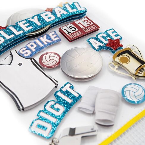 Paper House Productions STDM-0064E 3D Cardstock Stickers, Volleyball (3-Pack) in Saudi Arabia