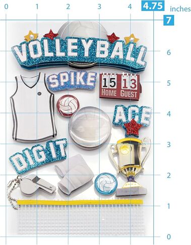 Paper House Productions STDM-0064E 3D Cardstock Stickers, Volleyball (3-Pack) in Saudi Arabia