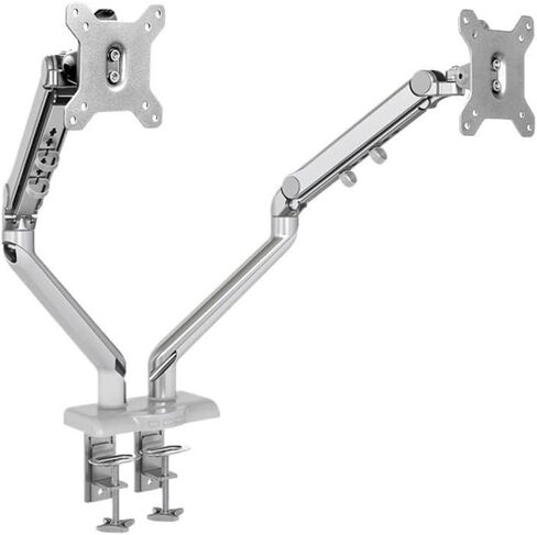 Dual Monitor Stand with Mechanical Spring Arms, Fully Adjustable Desk Mount for 17-32 Inch Screens, Holds 19.8Lbs Per Arm in Saudi Arabia
