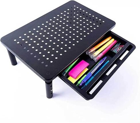 Screen Stand, Home Office Computer Display Heightening Stand with Drawer Antislip Adjustable Monitor Bracket Rack Desk Organizer in Saudi Arabia