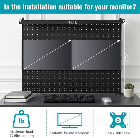 Privacy Panel with Monitor Stands Computer Accessories Clamp On Desk Organizer Shelf 51 X 34 Inch for Office Supplies Dorm Home Decor in Kuwait