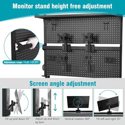 Privacy Panel with Monitor Stands Computer Accessories Clamp On Desk Organizer Shelf 51 X 34 Inch for Office Supplies Dorm Home Decor in Kuwait