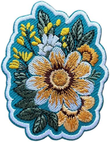 Wildflower Bouquet Embroidery Patch for Clothes Backpacks Hats Jeans Bags, Size 3" Iron Patch or Sew On Patches, Coquette Floral Applique Embroidery Patches, Gift for Flower Lovers (Style 2) in Saudi Arabia