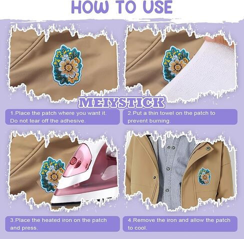 Wildflower Bouquet Embroidery Patch for Clothes Backpacks Hats Jeans Bags, Size 3" Iron Patch or Sew On Patches, Coquette Floral Applique Embroidery Patches, Gift for Flower Lovers (Style 2) in Saudi Arabia