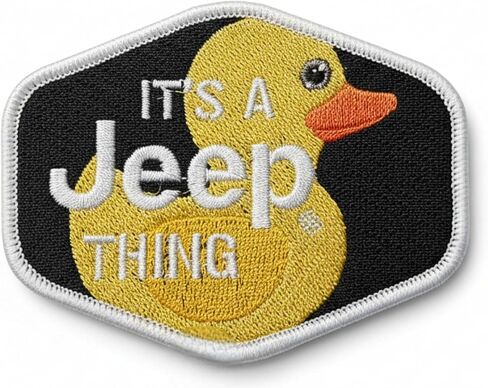 It's a Jeep Thing Duck Logo Iron On Patches | 4" x 3" Embroidered Heat Seal Patch for Clothes, Backpacks, Hats, Jackets, and Jeans in Kuwait