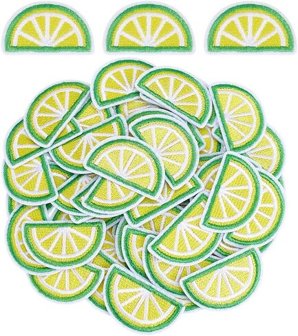 PH PandaHall 50pcs Embroidery Lemon Patches, Yellow Lemon Slice Fruit Patch Cartoon Cute Fruits Appliques Sewing on Iron on Applique Decoration Patches for Repair Clothes Backpack Hats Crafts in Saudi Arabia
