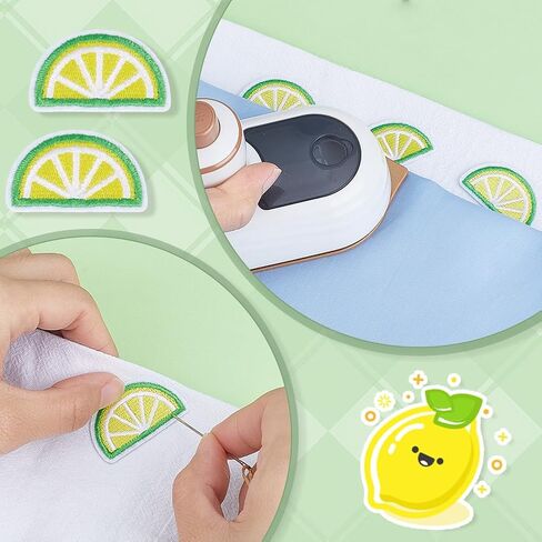 PH PandaHall 50pcs Embroidery Lemon Patches, Yellow Lemon Slice Fruit Patch Cartoon Cute Fruits Appliques Sewing on Iron on Applique Decoration Patches for Repair Clothes Backpack Hats Crafts in Saudi Arabia