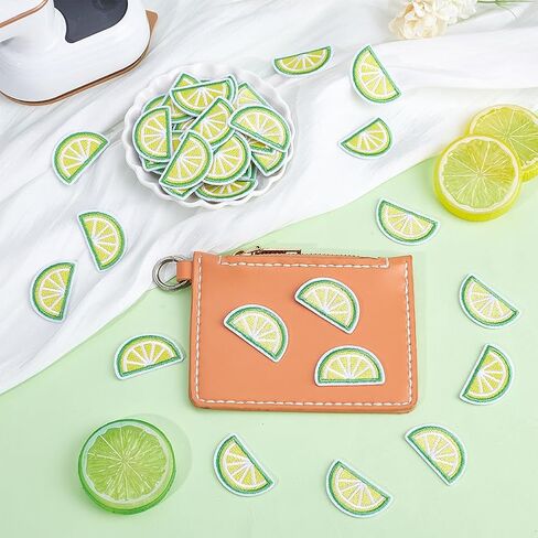 PH PandaHall 50pcs Embroidery Lemon Patches, Yellow Lemon Slice Fruit Patch Cartoon Cute Fruits Appliques Sewing on Iron on Applique Decoration Patches for Repair Clothes Backpack Hats Crafts in Saudi Arabia