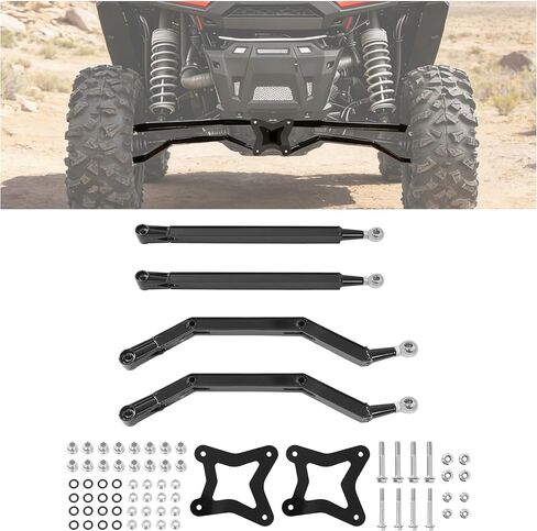 ALMULOO Black Rear Radius Arms Rods Compatible with 2014-2025 Polaris RZR XP 4 1000/ XP 1000 High Clearance Boxed Heavy Duty Steel W/Adjustable Heim Joints in Saudi Arabia