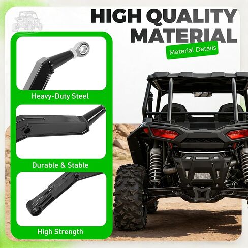 ALMULOO Black Rear Radius Arms Rods Compatible with 2014-2025 Polaris RZR XP 4 1000/ XP 1000 High Clearance Boxed Heavy Duty Steel W/Adjustable Heim Joints in Saudi Arabia