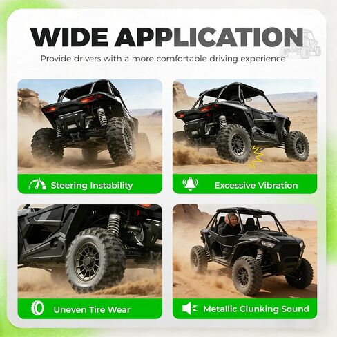 ALMULOO Black Rear Radius Arms Rods Compatible with 2014-2025 Polaris RZR XP 4 1000/ XP 1000 High Clearance Boxed Heavy Duty Steel W/Adjustable Heim Joints in Saudi Arabia