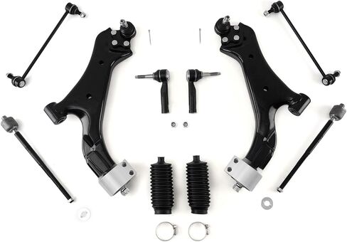 maxpeedingrods 10 قطع من ذراع التحكم السفلي الأمامي لسيارة Chevy Equinox GMC Terrain 2010-2017، K623489 K623488 مجموعة التعليق ذراع التحكم السفلي مع وصلة كروية وقضيب نهاية وربطة عنق وأحذية نهاية ومنفاخ in Kuwait
