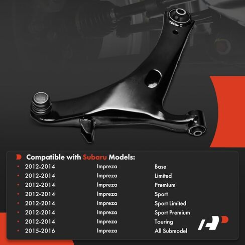 A-Premium Front Right Lower Control Arm, with Ball Joint & Bushing, Compatible with Subaru Impreza 2012 2013 2014 2015 2016 in Kuwait