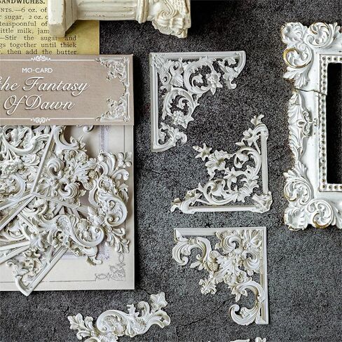 120Pcs Vintage Photo Frame Corners Decorative Paper, Embossed Cardstock Cutouts, Picture Border Frames for Scarpbooking Card Making Junk Journaling Collage Craft Embellishment Album Decor Non-Sticky in Saudi Arabia