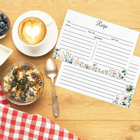 4x6 Recipe Cards for Bridal Shower and Wildflower Weddings, Recipe Card flower Double-Sided, Bridal Shower Card - 50 Pack in Saudi Arabia