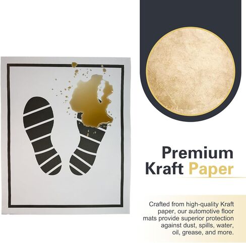 30 PCS Car Paper Floor Mats, Disposable Kraft Paper Floor Pads, Temporary Automotive Floors Protectors, Universal for Cars Detailing, Car Dealership Supplies (White & Black) in Saudi Arabia