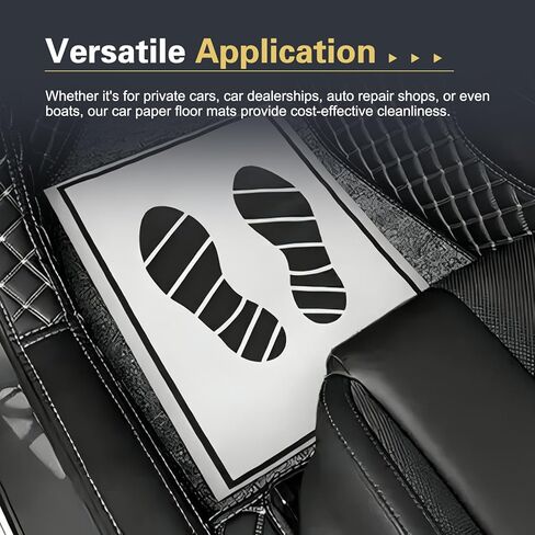 30 PCS Car Paper Floor Mats, Disposable Kraft Paper Floor Pads, Temporary Automotive Floors Protectors, Universal for Cars Detailing, Car Dealership Supplies (White & Black) in Saudi Arabia
