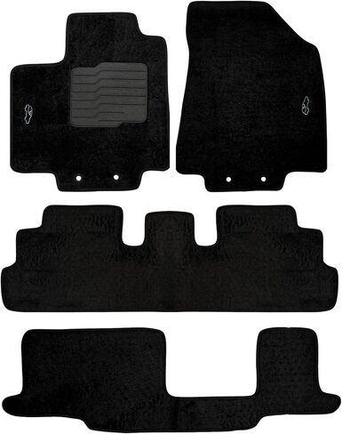 ecoMats Carpet Floor Mats for 2022 to 2026 Nissan Pathfinder 8 Seats, Non Slip Driver Heel Pad, Safety Locks, 1st, 2nd and 3rd Row Set, Black Carpet in Saudi Arabia